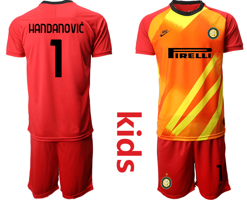 Youth 2020-2021 club Inter Milan red goalkeeper #1 Soccer Jerseys